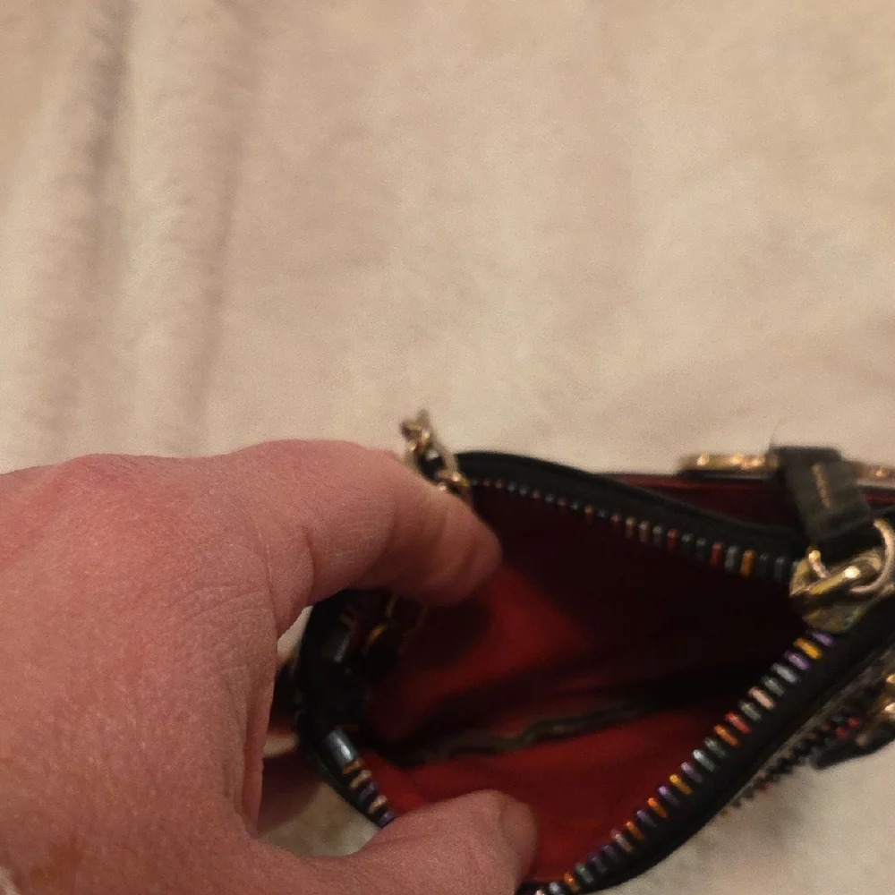 Dooney & Bourke Dark Gray Coin Bag w/Multicolor Accents & Rainbow Zippers - Picture 8 of 8